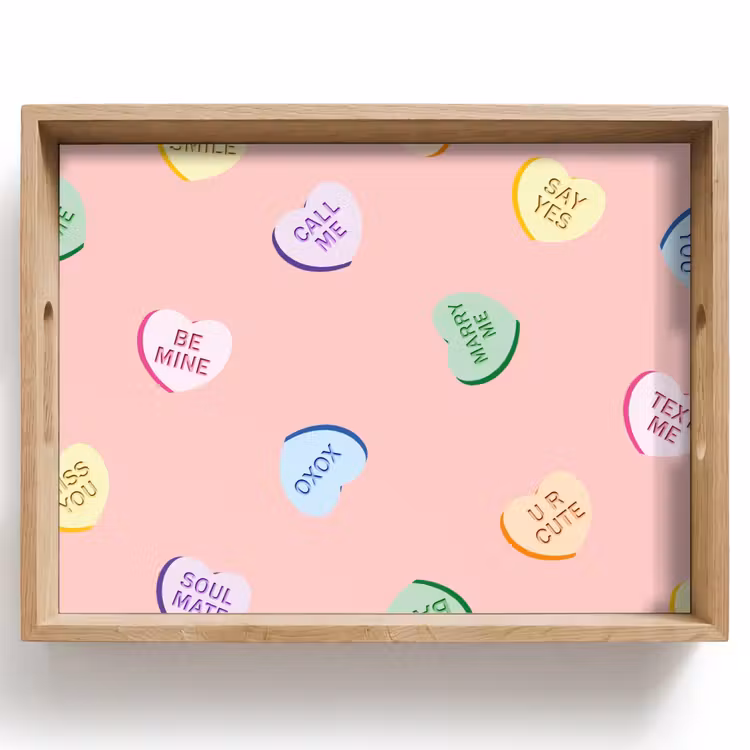 Hart - Snoep - Pastel - Tekst Dienblad Rechthoek middel -z3d_shopping