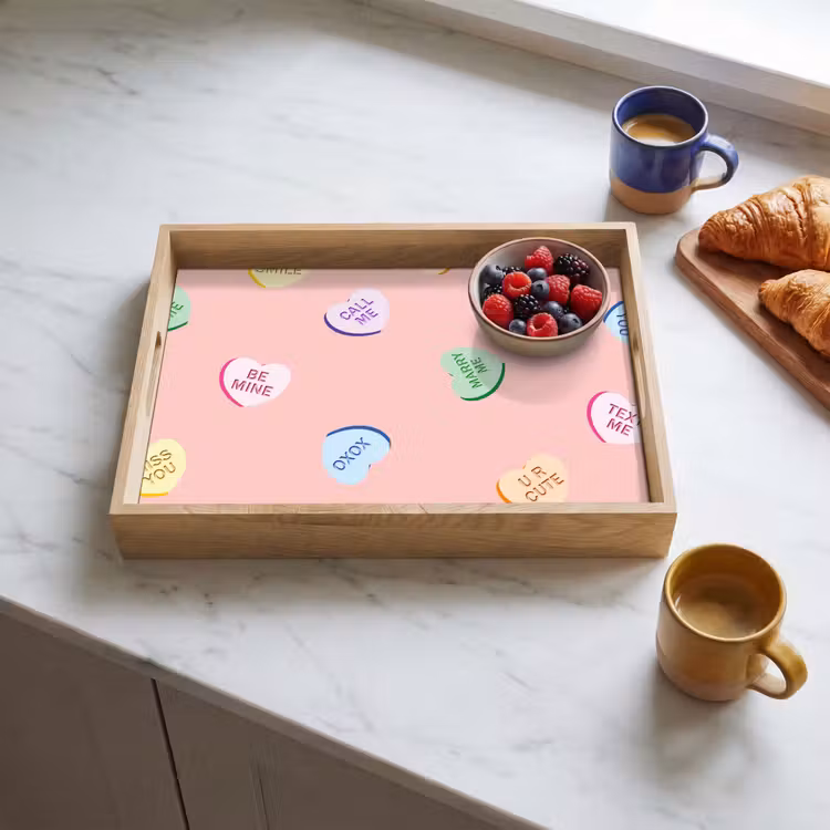 Hart - Snoep - Pastel - Tekst Dienblad Rechthoek middel -sfeer2