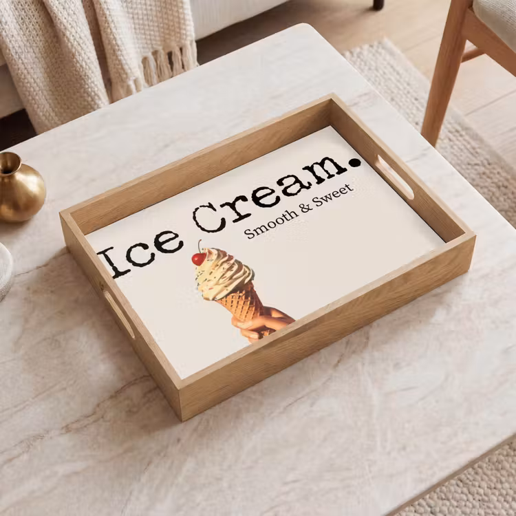 Ice cream - Softijs - Kleurrijk - Kers Dienblad Rechthoek middel -sfeer1