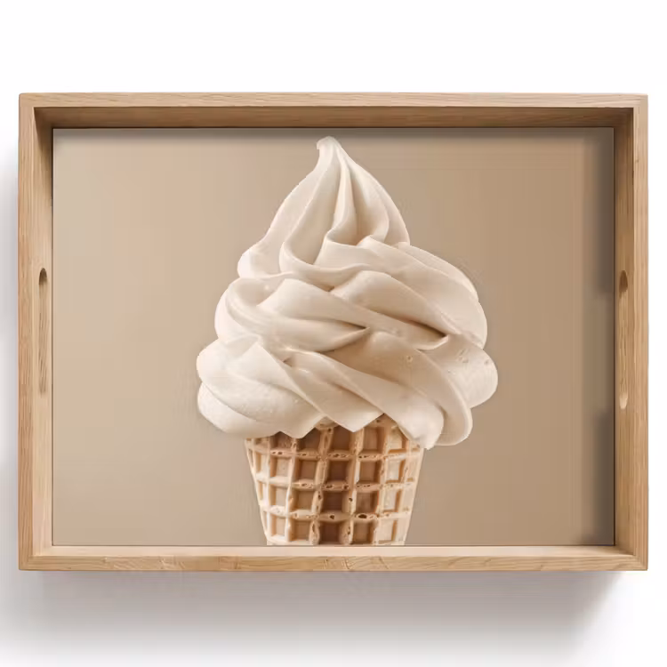 IJs - Softijs - Romig - Hoorntje - Beige Dienblad Rechthoek middel -z3d_shopping