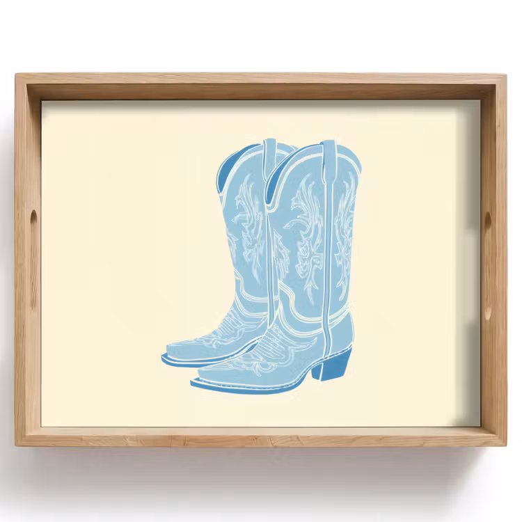 Illustratie - Cowboylaarzen - Patroon Dienblad Rechthoek middel -z3d_shopping