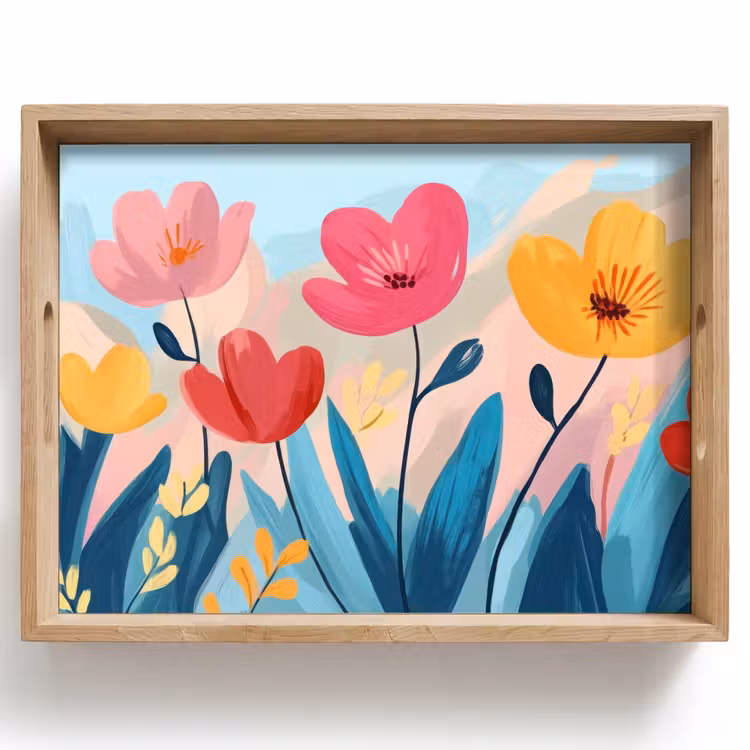 Illustratie - Bloemen - Kleurrijk Dienblad Rechthoek middel -z3d_shopping