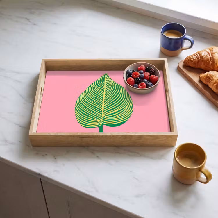 Illustratie - Blad - Minimalistisch - Groen Dienblad Rechthoek middel -sfeer2