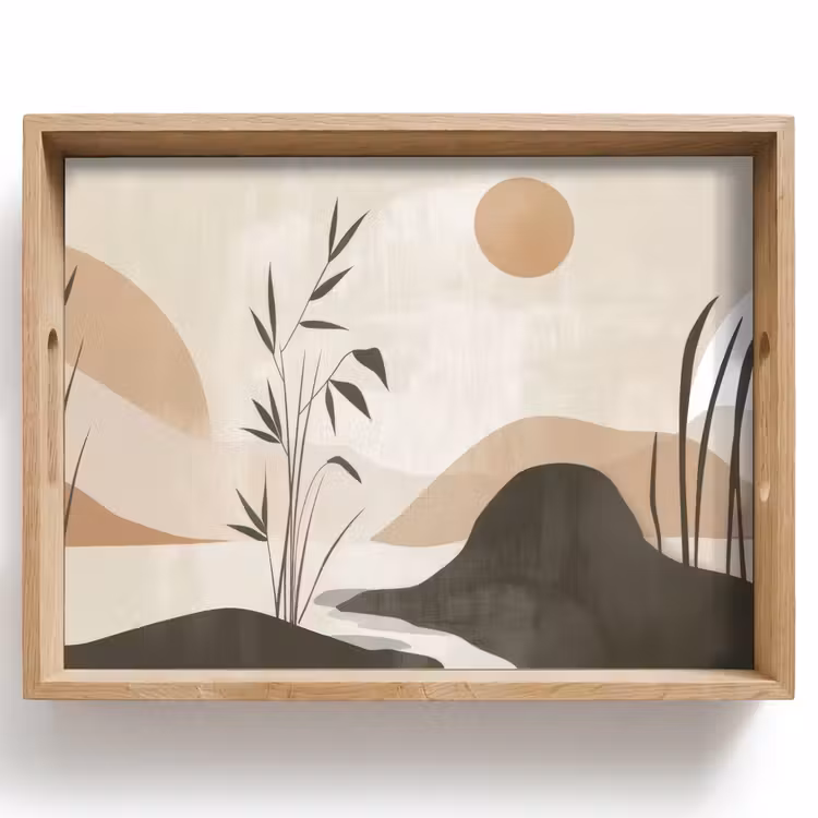 Japandi - Landschap - Beige Dienblad Rechthoek middel -z3d_shopping
