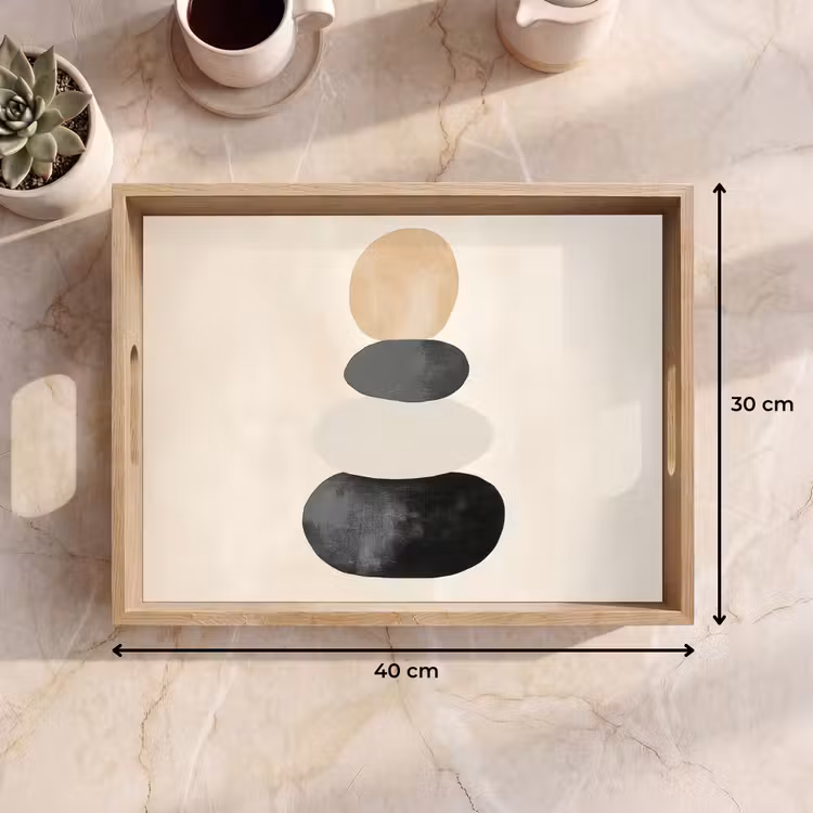 Japandi - Wabi sabi - Beige Dienblad Rechthoek middel -USP_Formaat
