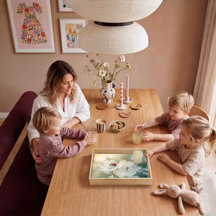 Lieveheersbeestje - Bloemen - Wit Dienblad Rechthoek middel -sfeer4