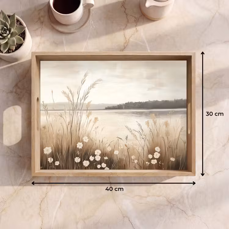 Meer - Water - Natuur - Beige Dienblad Rechthoek middel -USP_Formaat