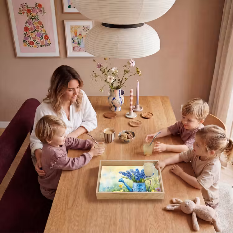 Lavendelbloemen - Quote - Gieter Dienblad Rechthoek middel -sfeer4