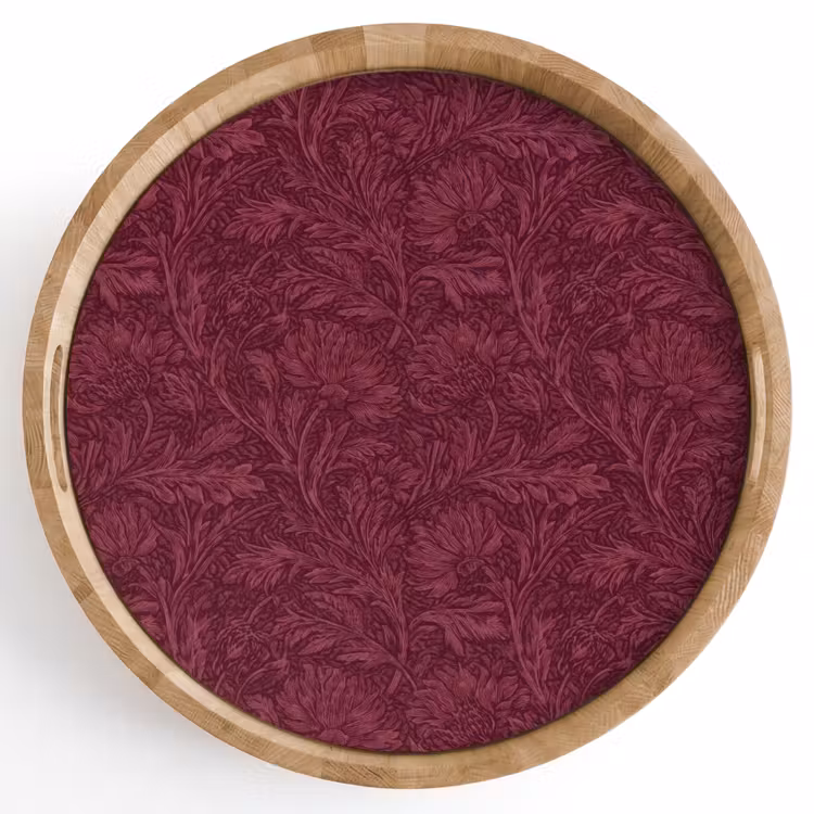 Bladeren - Patroon - Paars Dienblad Rond middel 914 -z3d_shopping