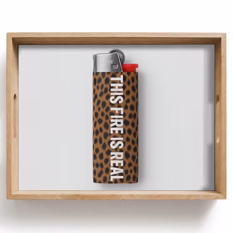 Aansteker - Quote - Panterprint Dienblad Rechthoek middel -z3d_shopping