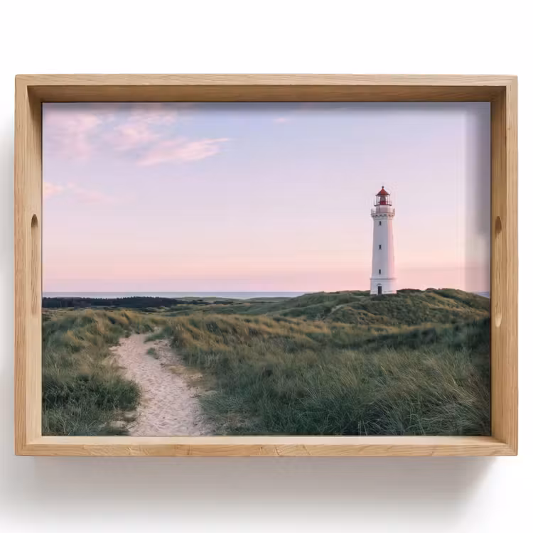 Vuurtoren - Duinlandschap - Zee Dienblad Rechthoek middel -z3d_shopping