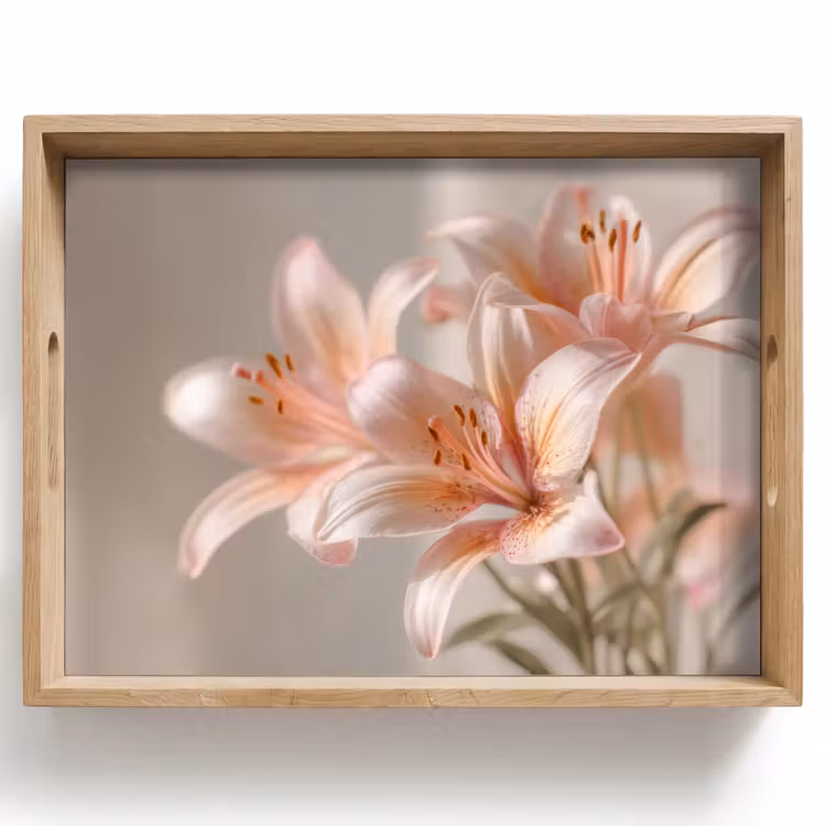 Lelies - Meeldraden - Roze - Wazig Dienblad Rechthoek middel -z3d_shopping