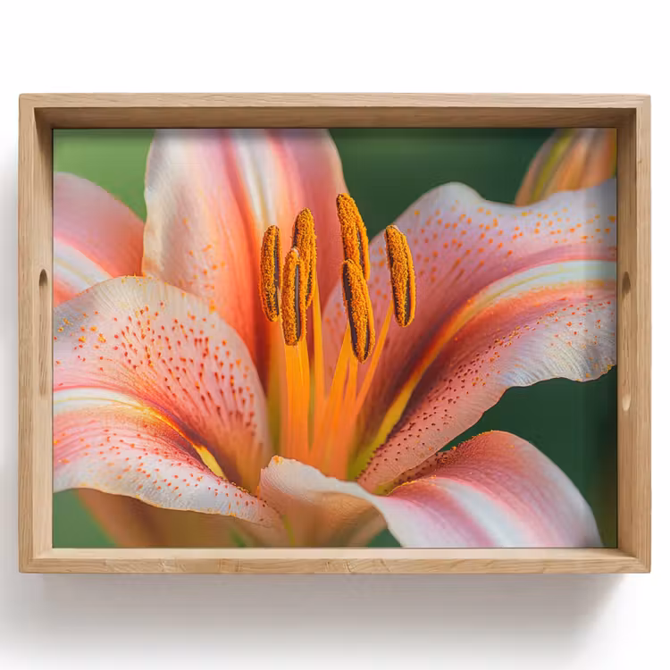Lelie - Close up - Lichtroze Dienblad Rechthoek middel -z3d_shopping