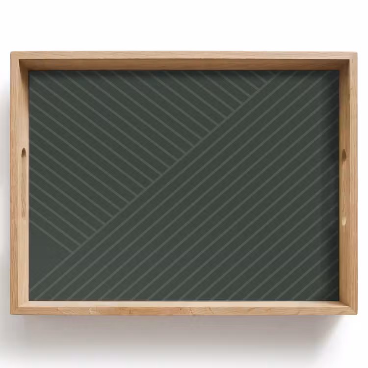 Lijnen - Abstract - Groen - Minimalistisch Dienblad Rechthoek middel -z3d_shopping