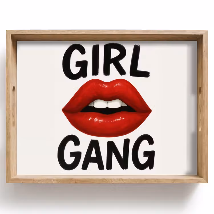 Lip - Girl - Rood - Letters Dienblad Rechthoek middel -z3d_shopping