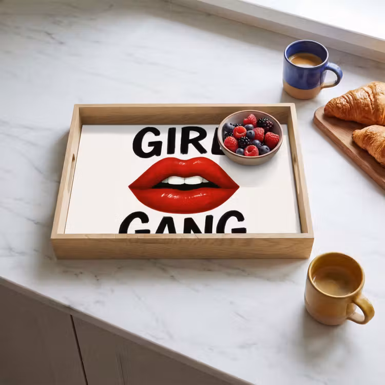 Lip - Girl - Rood - Letters Dienblad Rechthoek middel -sfeer2