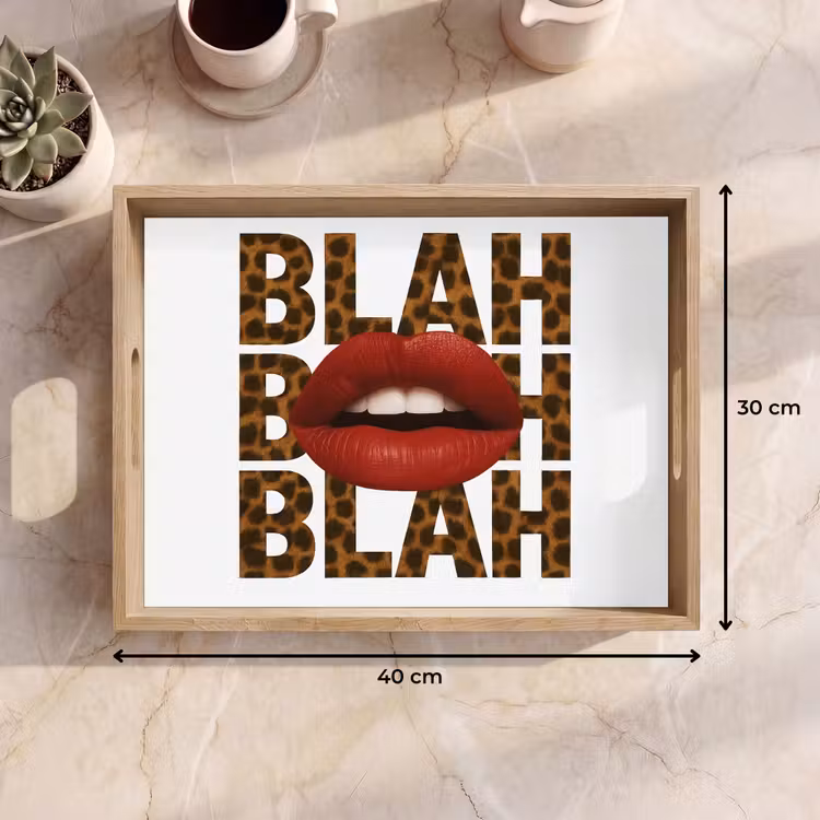 Lip - Rood - Quote Dienblad Rechthoek middel -USP_Formaat