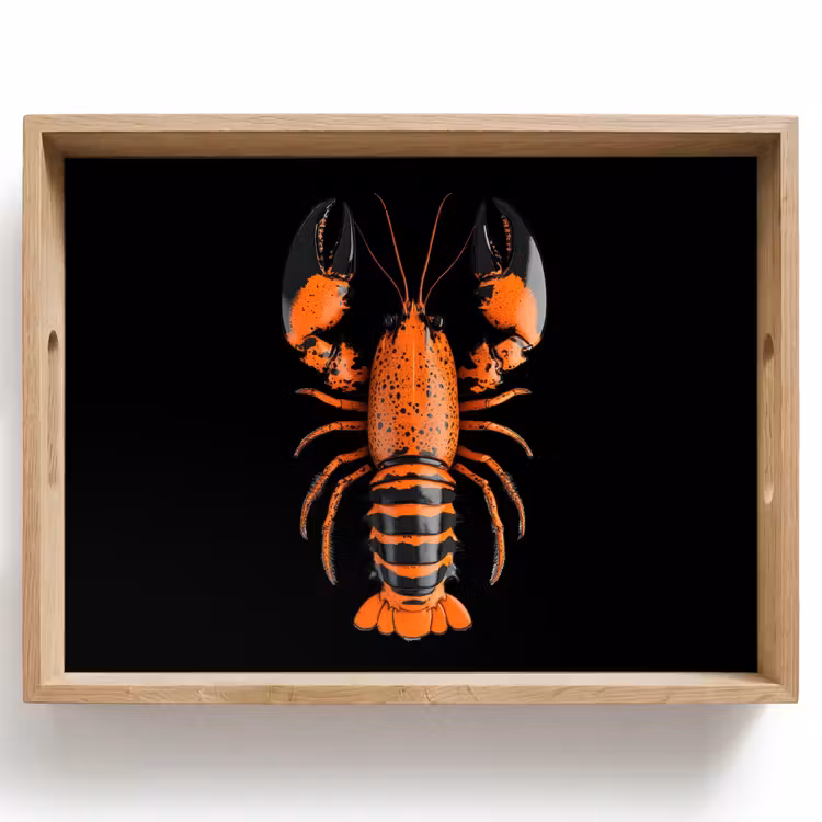 Kreeft - Oranje - Zwart - Modern Dienblad Rechthoek middel -z3d_shopping
