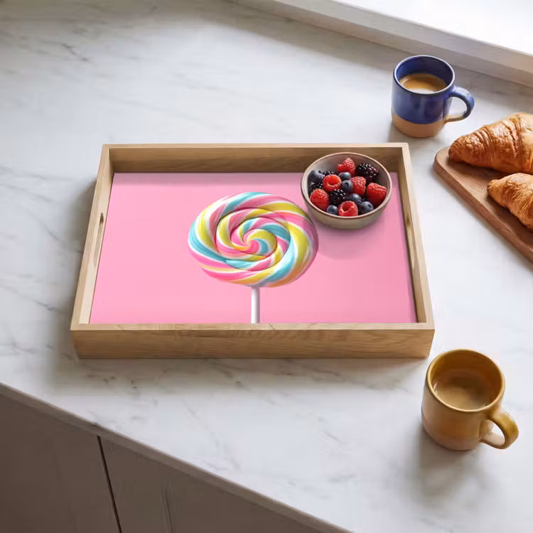 Lolly - Roze - Snoep - Zoet Dienblad Rechthoek middel -sfeer2