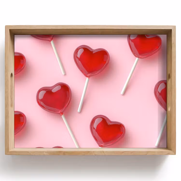 Lollies - Hartjes - Roze Dienblad Rechthoek middel -z3d_shopping