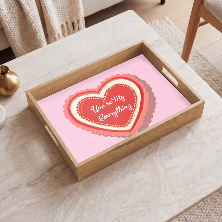Liefde - Hart - Valentijn Dienblad Rechthoek middel -sfeer1