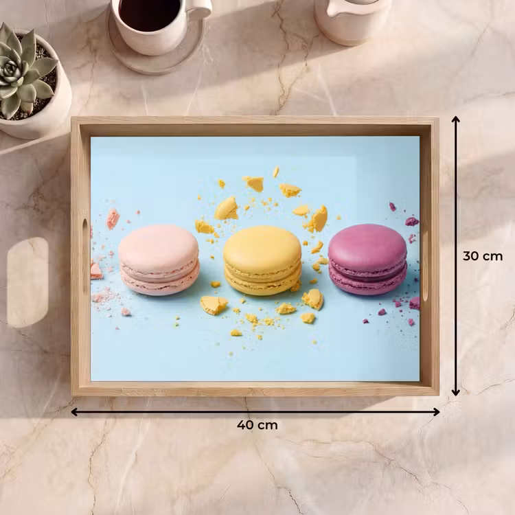 Macarons - Kleurrijk - Pastel Dienblad Rechthoek middel -USP_Formaat