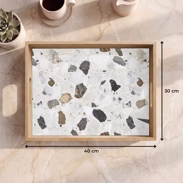 Marmer - Terrazzo - Decoratie - Interieur Dienblad Rechthoek middel -USP_Formaat
