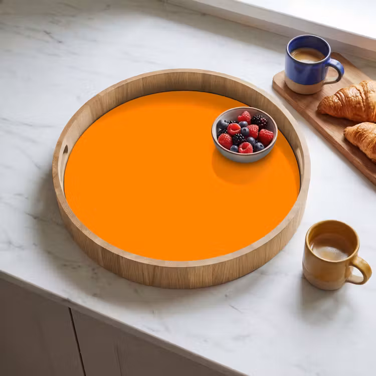 Marigold - Glow - Oranje Dienblad Rond middel 914 -sfeer2