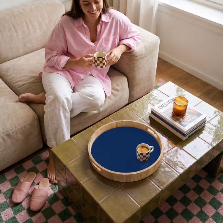 Midnight - Navy - Blauw Dienblad Rond middel 914 -sfeer3