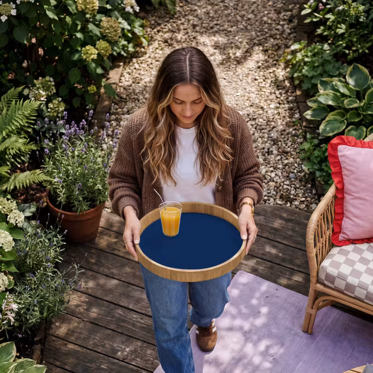 Midnight - Navy - Blauw Dienblad Rond middel 914 -sfeer5