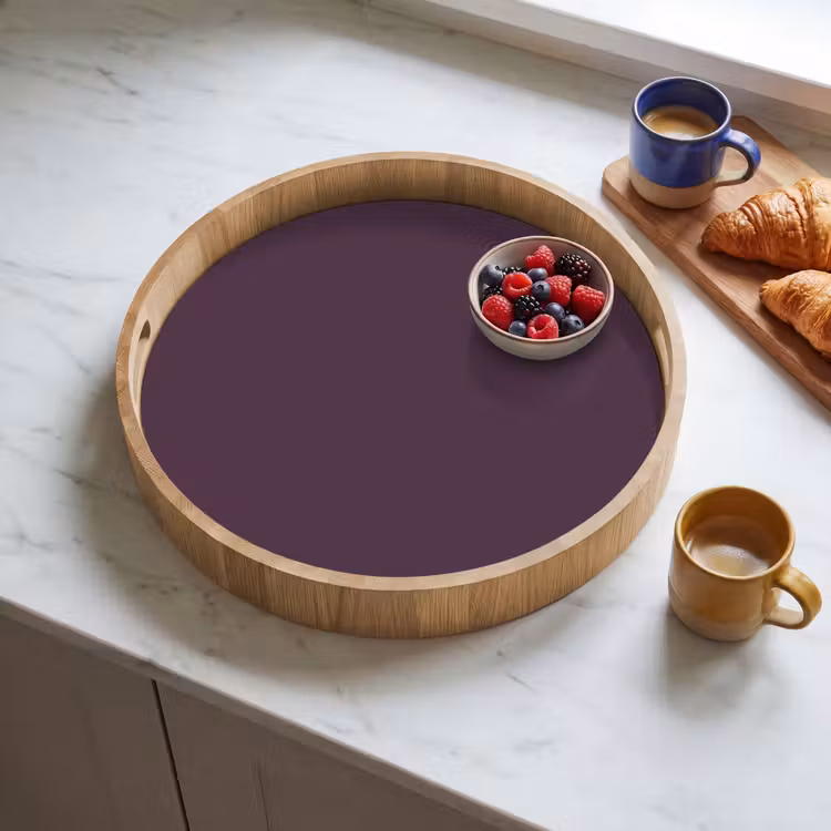 Midnight - Plum - Paars Dienblad Rond middel 914 -sfeer2