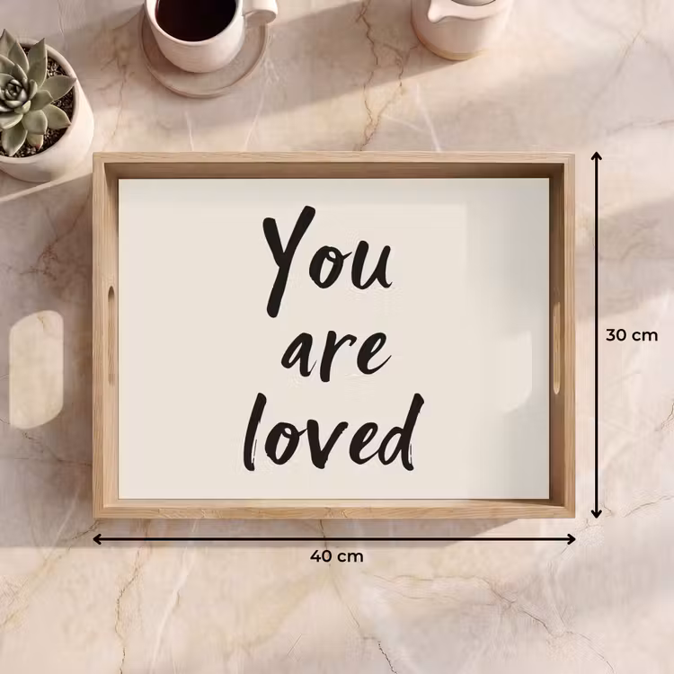 Minimalistisch - Beige - Love Dienblad Rechthoek middel -USP_Formaat