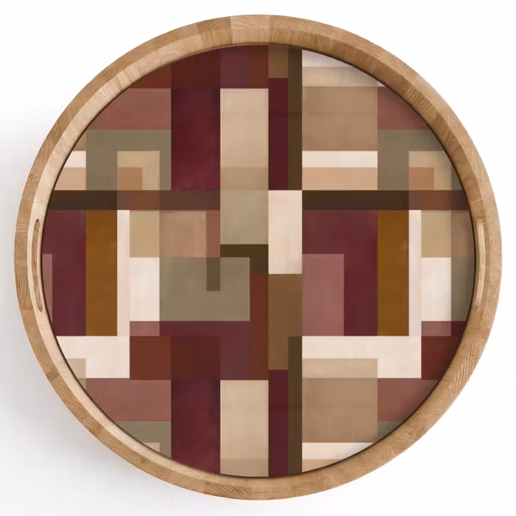 Modern - Geometrie - Kleurrijk Dienblad Rond middel 914 -z3d_shopping