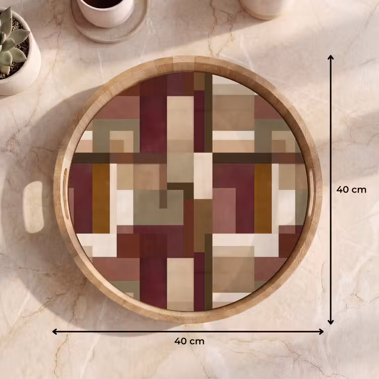 Modern - Geometrie - Kleurrijk Dienblad Rond middel 914 -USP_Formaat