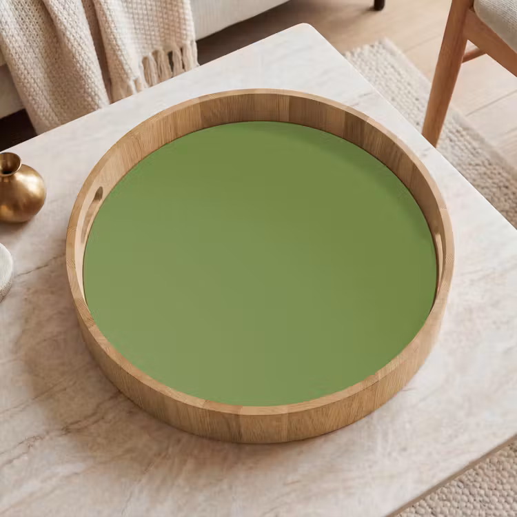 Moss - Green - Groen Dienblad Rond middel 914 -sfeer1