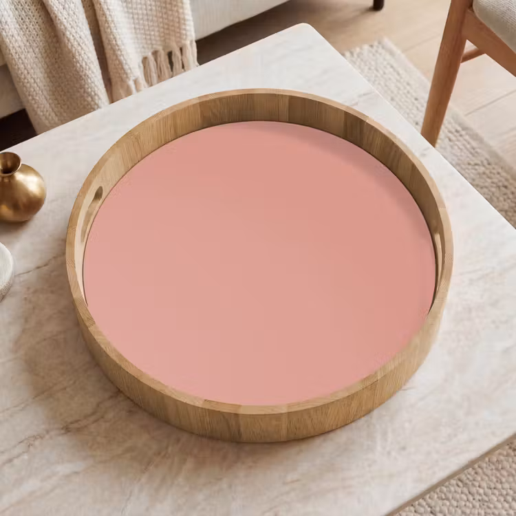 Muted - Salmon - Koraal Dienblad Rond middel 914 -sfeer1
