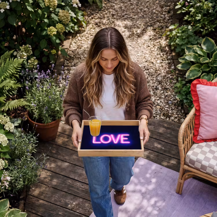 Neon - Love - Valentijn Dienblad Rechthoek middel -sfeer5