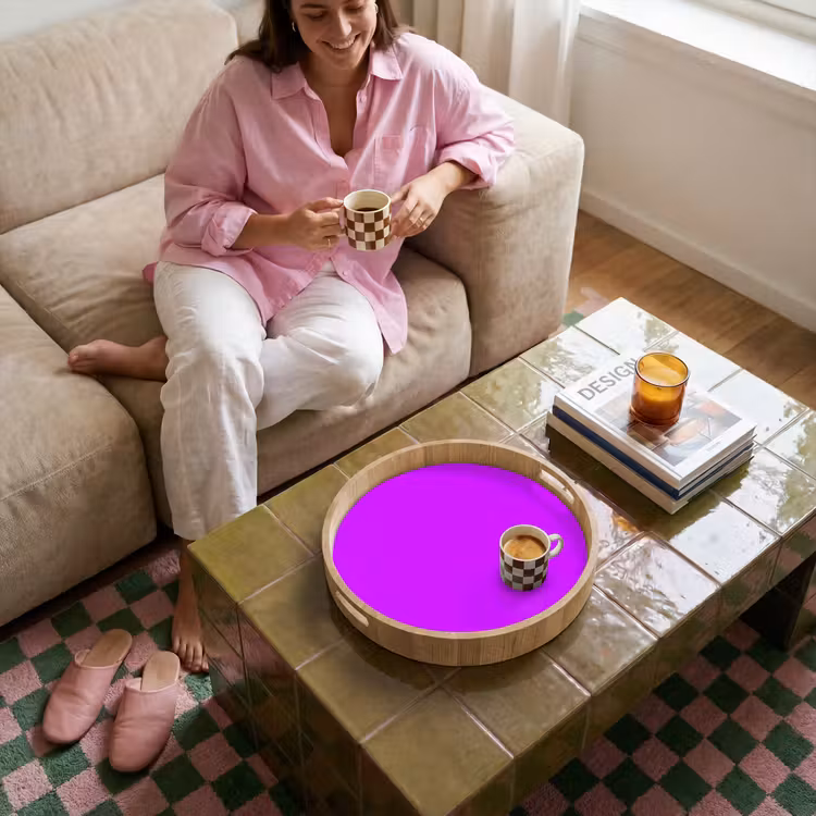 Neon - Orchid - Paars Dienblad Rond middel 914 -sfeer3