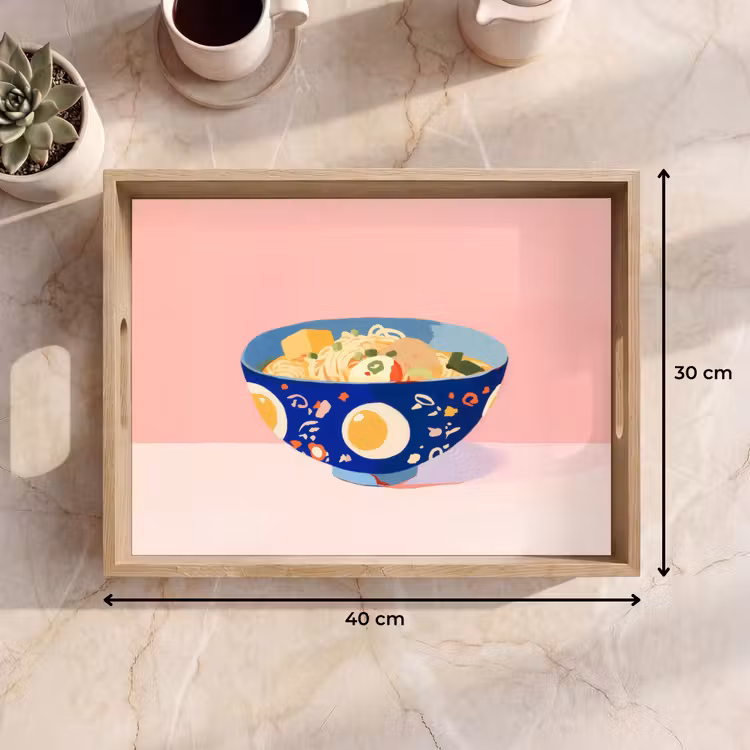 Noodles - Kom - Blauw - Illustratie Dienblad Rechthoek middel -USP_Formaat
