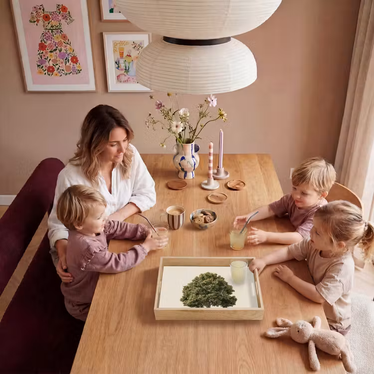 Eikenboom - Groen - Lichte achtergrond Dienblad Rechthoek middel -sfeer4