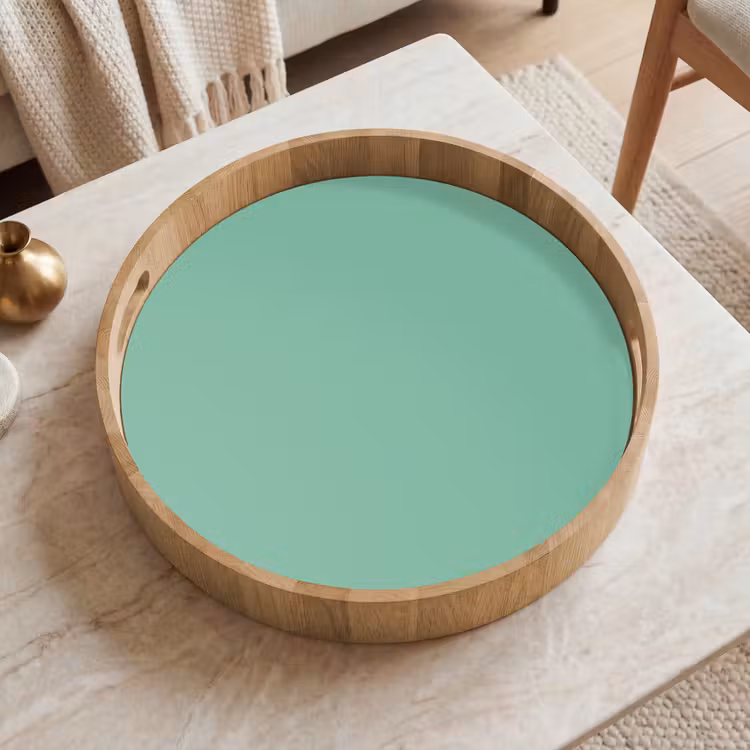 Ocean - Jade - Groen Dienblad Rond middel 914 -sfeer1