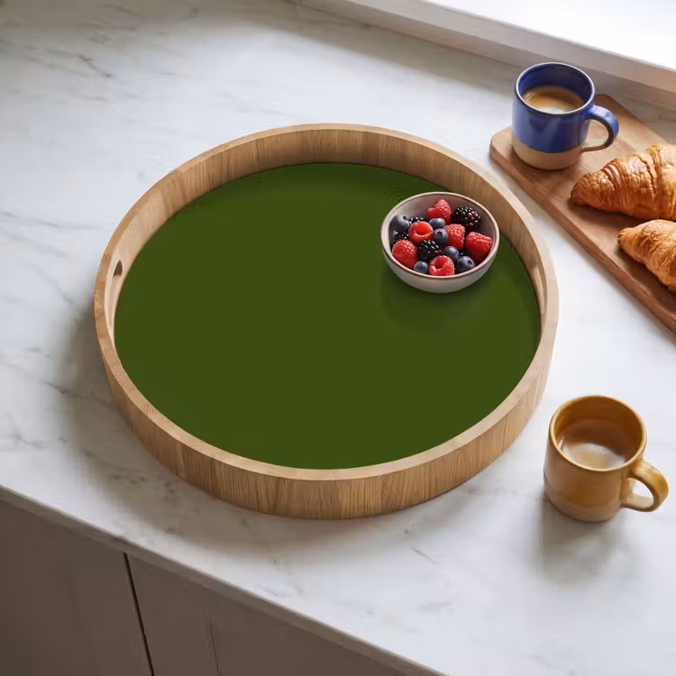 Olive - Drab - Groen Dienblad Rond middel 914 -sfeer2
