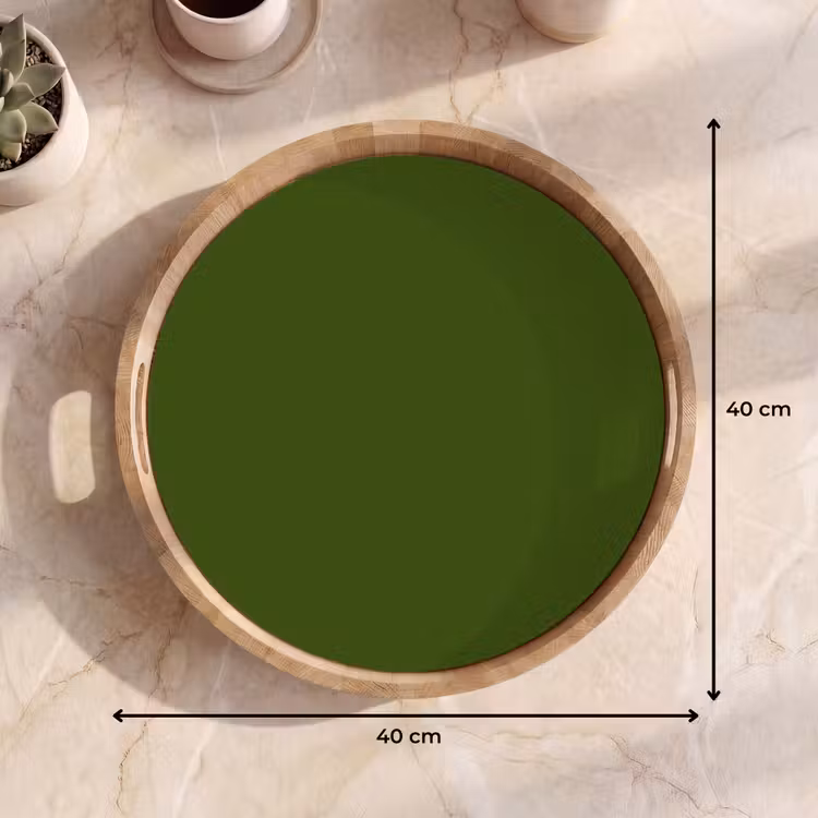Olive - Drab - Groen Dienblad Rond middel 914 -USP_Formaat
