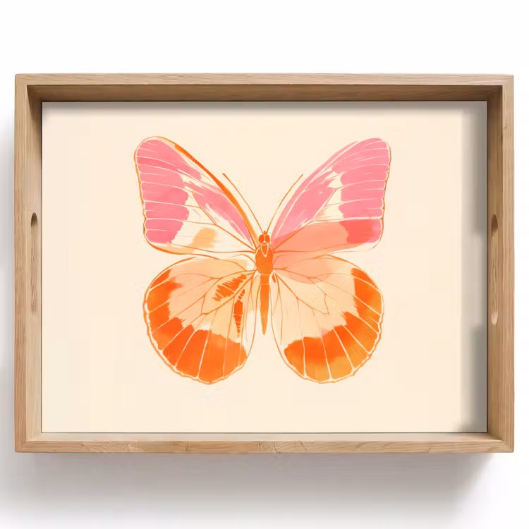 Oranje - Vlinder - Minimalistisch Dienblad Rechthoek middel -z3d_shopping