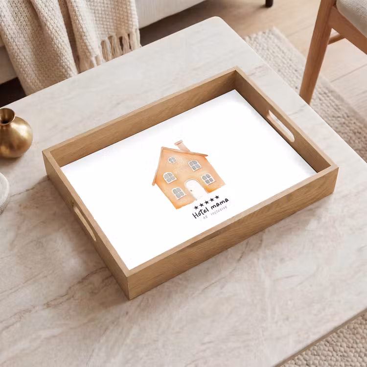Oranje - Huisje - Quote - Hotel Dienblad Rechthoek middel -sfeer1