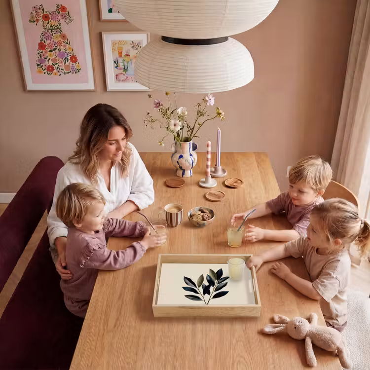 Ovaal - Olijfgroen - Simpel Dienblad Rechthoek middel -sfeer4