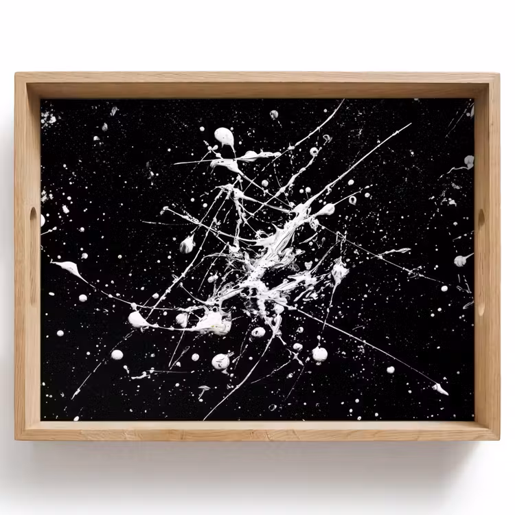 Verfspatten - Wit - Abstract - Explosie Dienblad Rechthoek middel -z3d_shopping