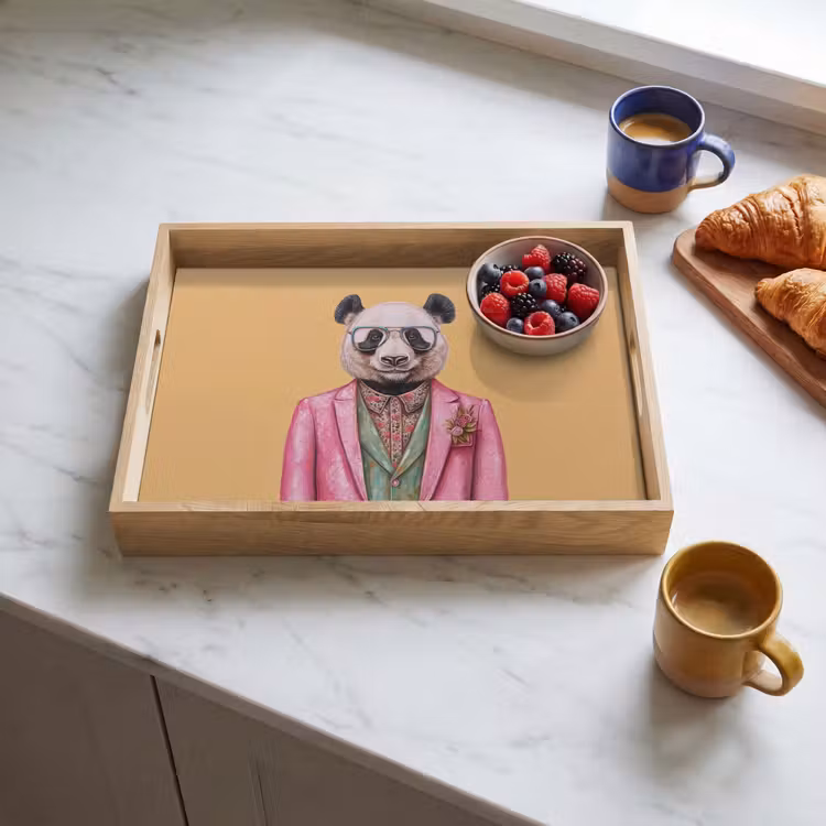 Panda - Pak - Zonnebril - Blauw Dienblad Rechthoek middel -sfeer2