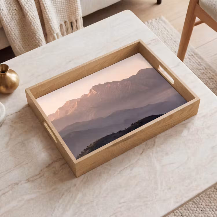 Panorama - Landschap - Bergen Dienblad Rechthoek middel -sfeer1