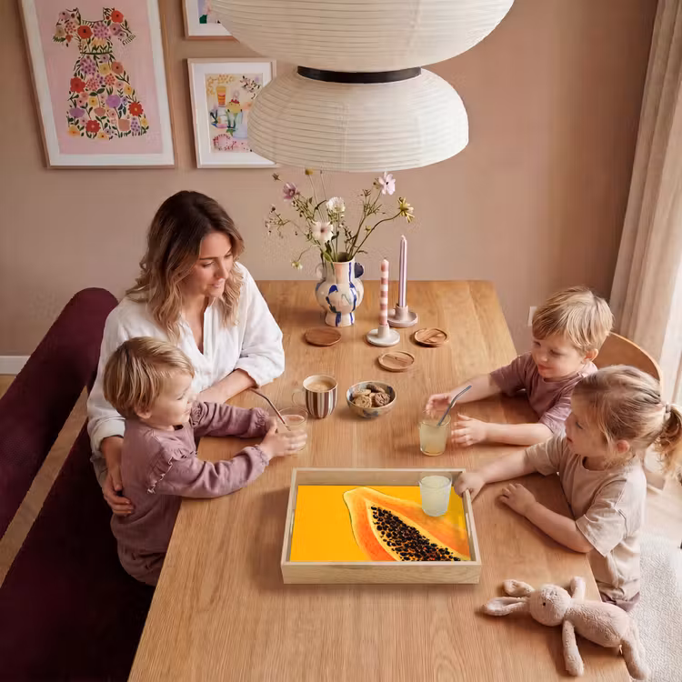Papaja - Oranje - Topisch Dienblad Rechthoek middel -sfeer4